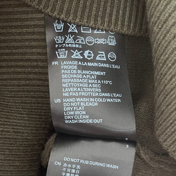 Sandro Paris Olive Green Soft Designer Hoodie Pullover Sweatshirt Size L - Picture 11 of 13